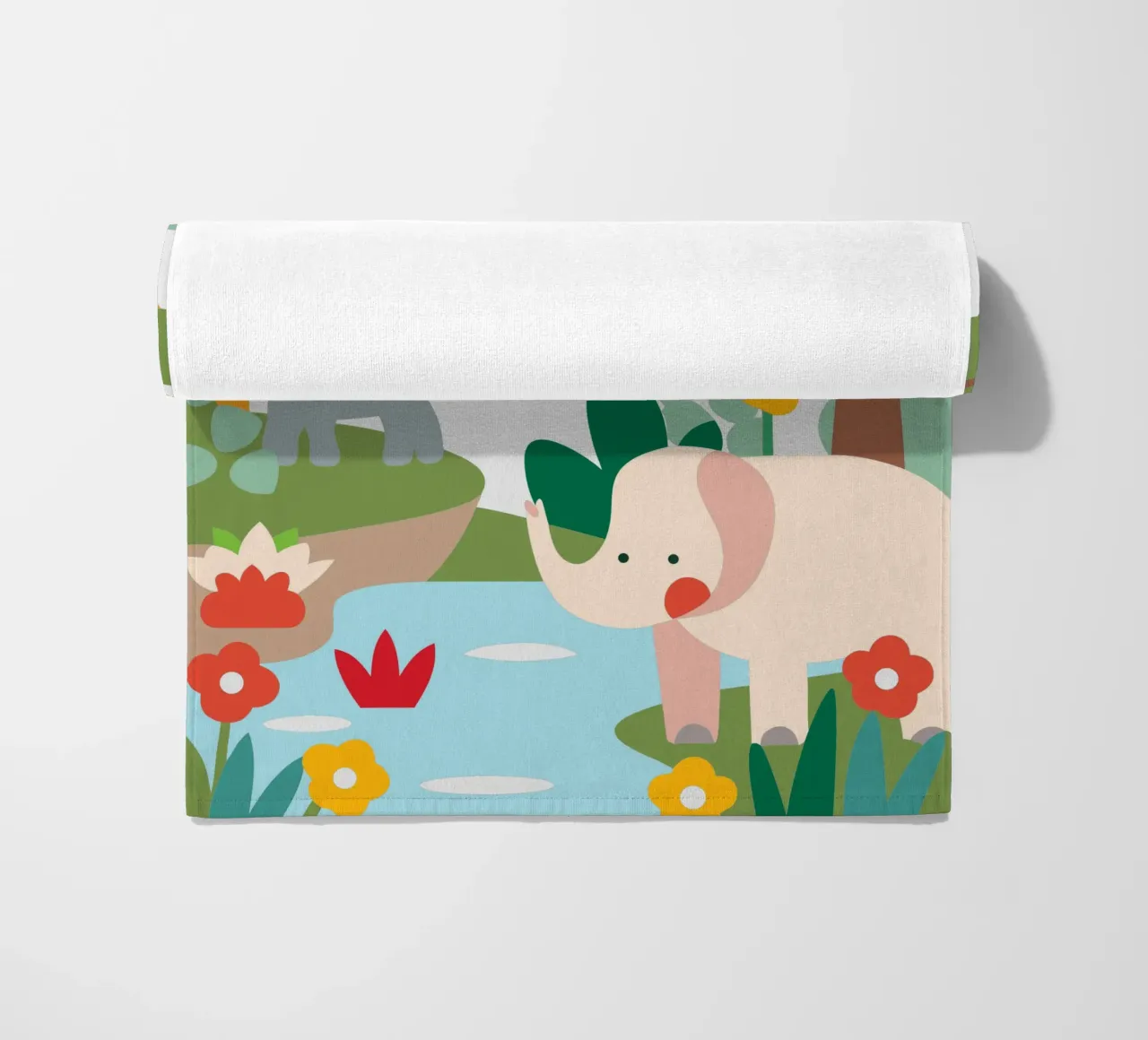 Elephant in the Forest beach towel by CUTE ANIMALS