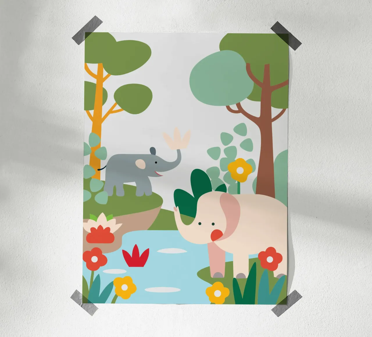Elefant im Wald Poster von CUTE ANIMALS