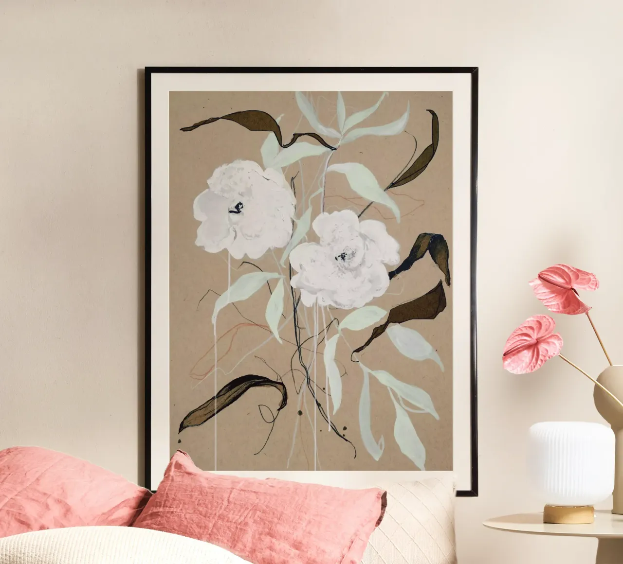 In the Light 2 - Floral Art poster with plastic frame by Leigh Viner