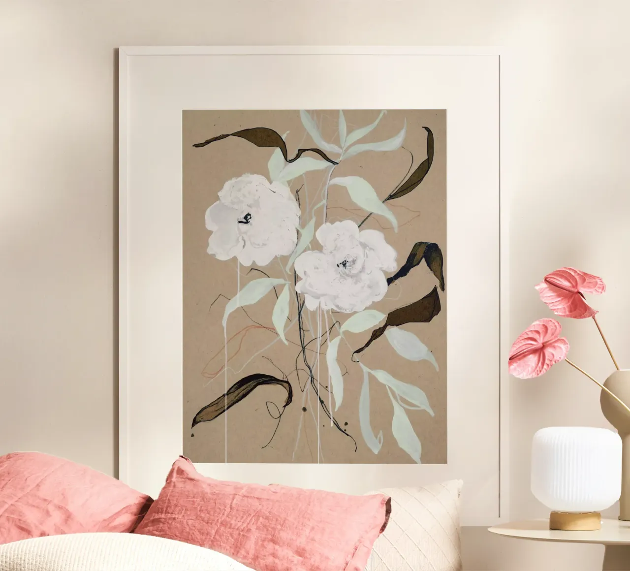 In the Light 2 - Floral Art poster with plastic frame by Leigh Viner
