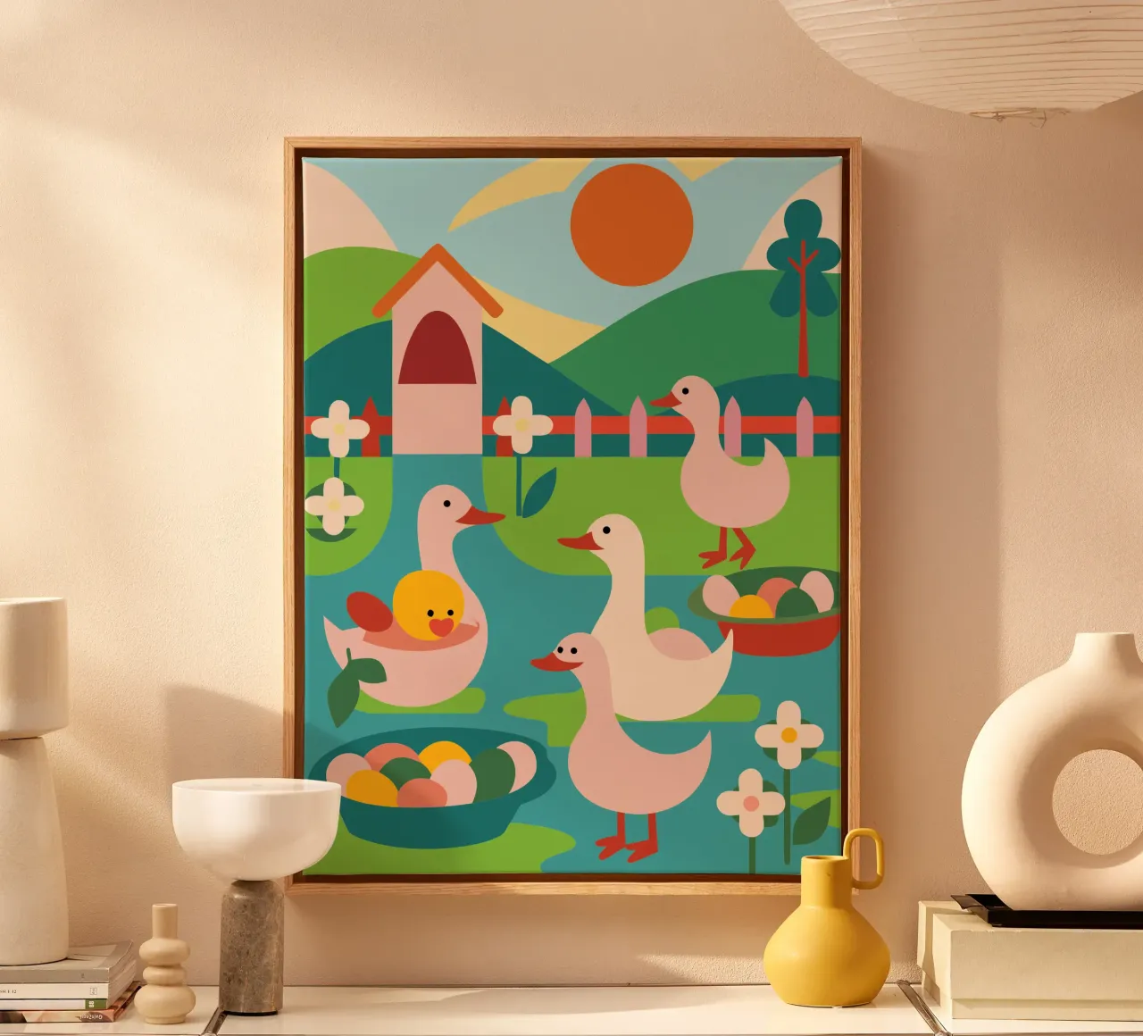 Allevare anatre tela con Cornice a cassetta da CUTE ANIMALS