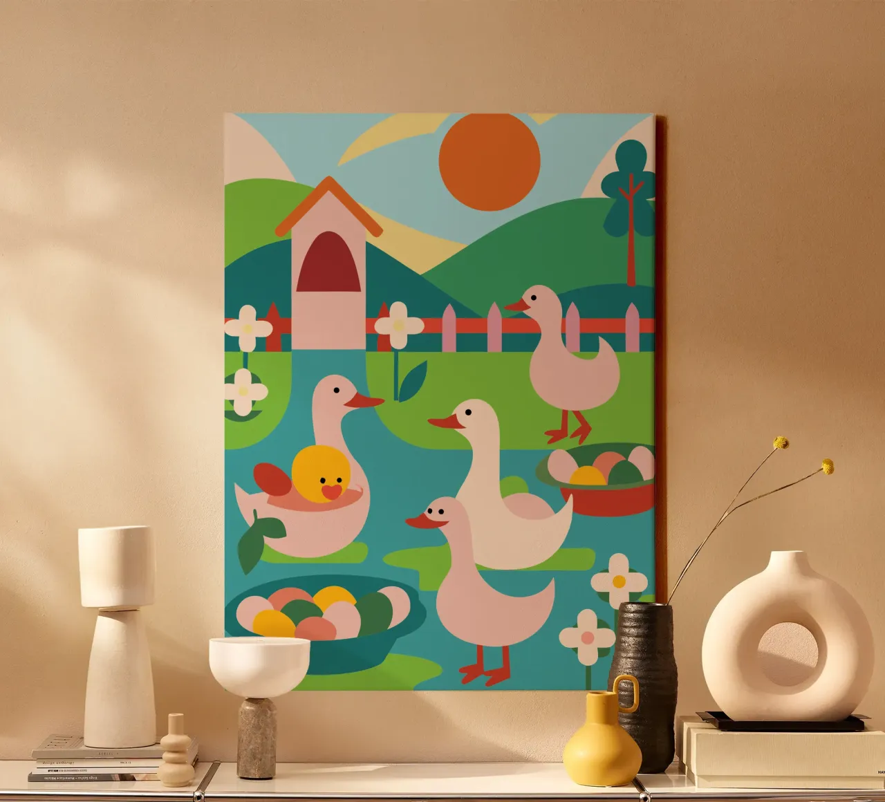 Allevare anatre tela con Cornice a cassetta da CUTE ANIMALS