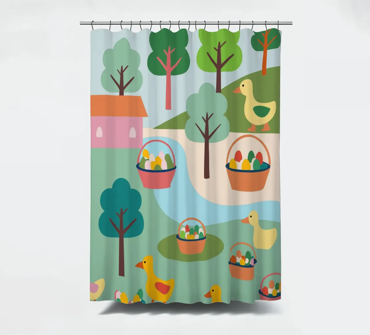 Raising Ducks shower curtain by CUTE ANIMALS