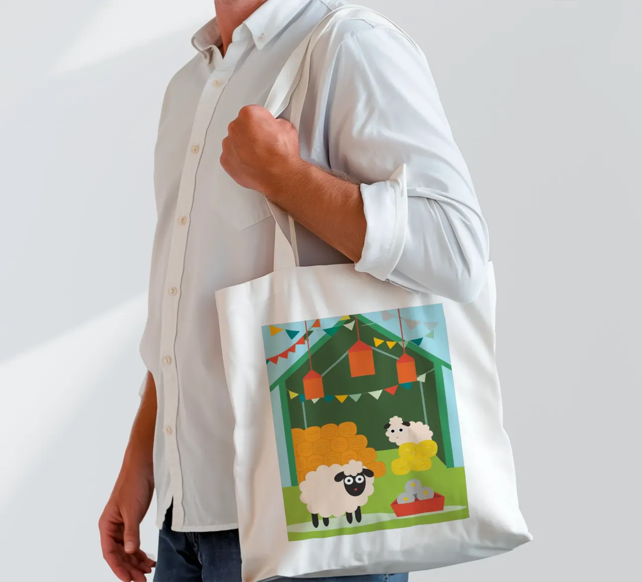 Sheep Farming borsa in juta da CUTE ANIMALS