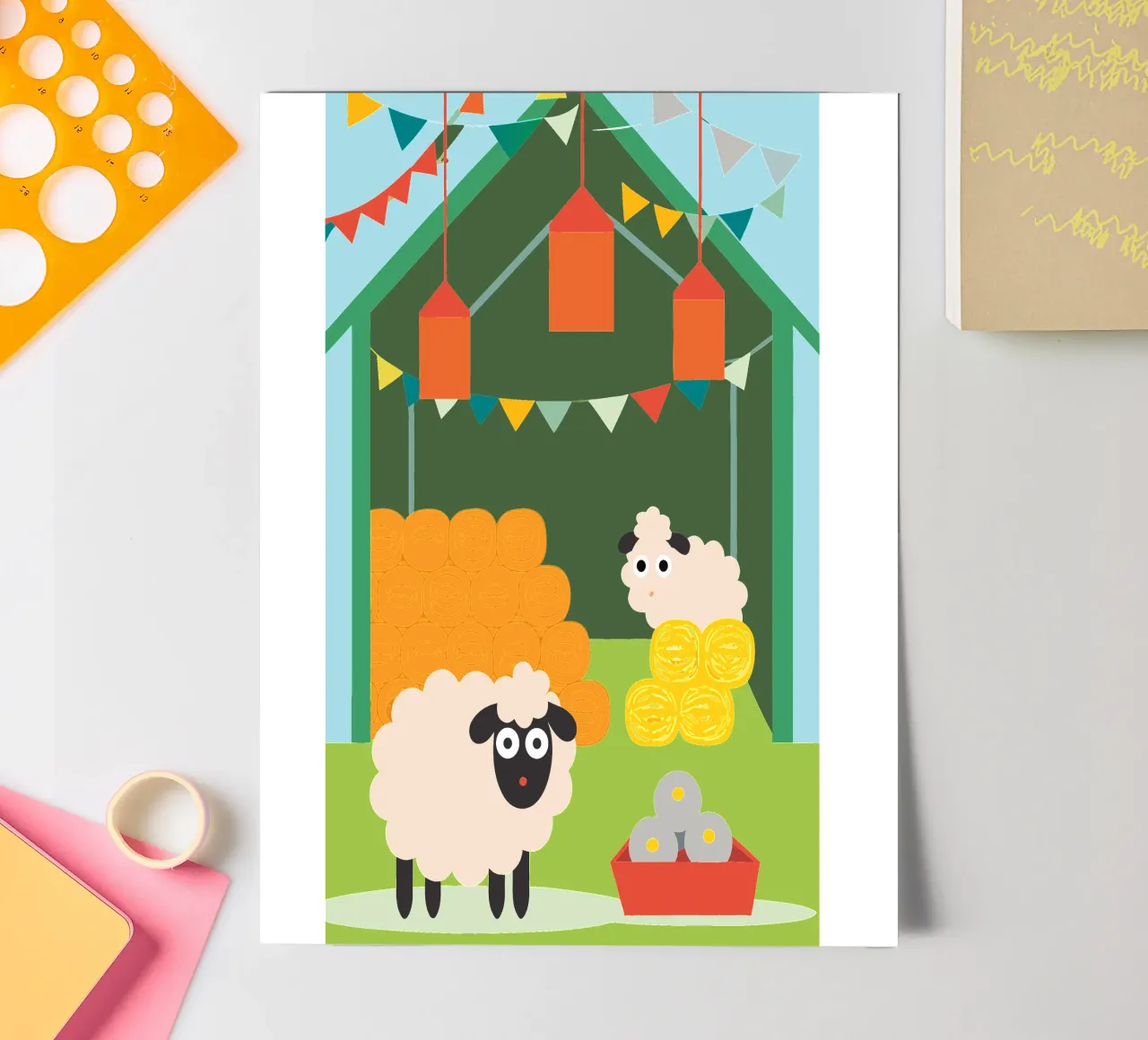Sheep Farming Stickerbogen von CUTE ANIMALS