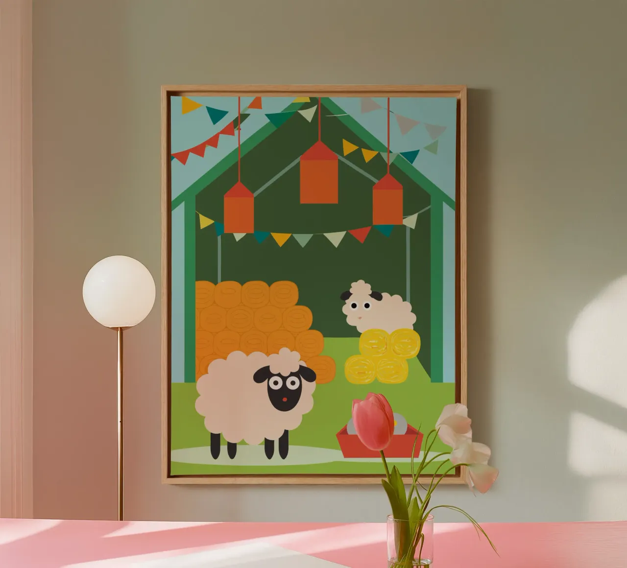 Sheep Farming tela con Cornice a cassetta da CUTE ANIMALS