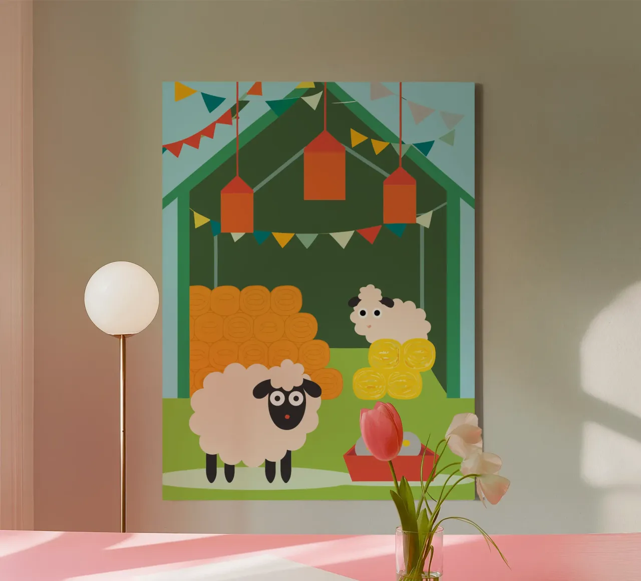 Sheep Farming tela con Cornice a cassetta da CUTE ANIMALS
