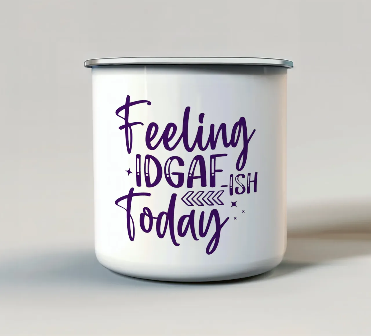 Oggi mi sento un po' IDGAF tazza in smalto da Whiskers & Ink Kreations
