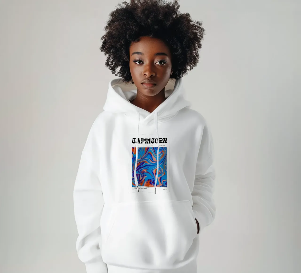 Capricorn Abstract - Bold Psychedelic Zodiac Print hoodie by NorwesClub