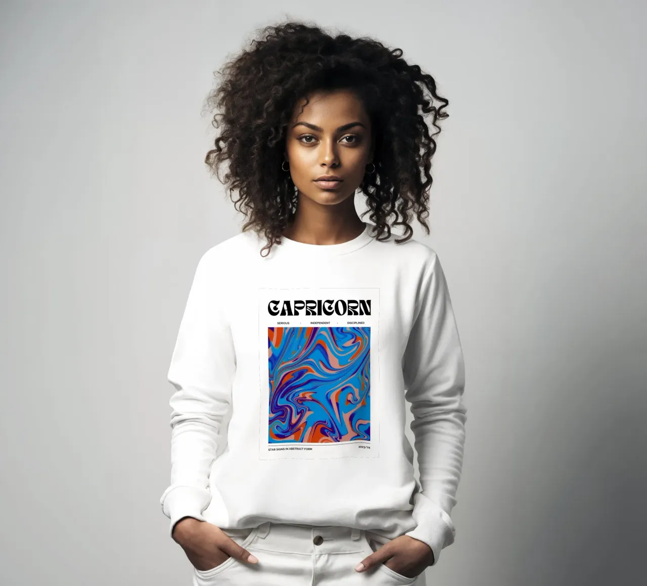 Capricorn Abstract - Bold Psychedelic Zodiac Print sweatshirt by NorwesClub