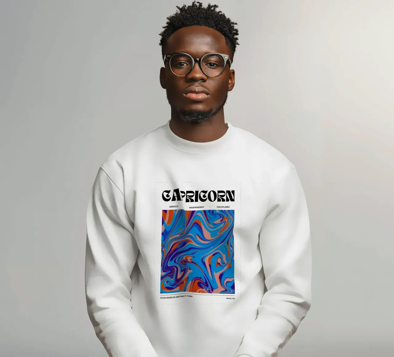 Capricorn Abstract - Bold Psychedelic Zodiac Print sweatshirt by NorwesClub