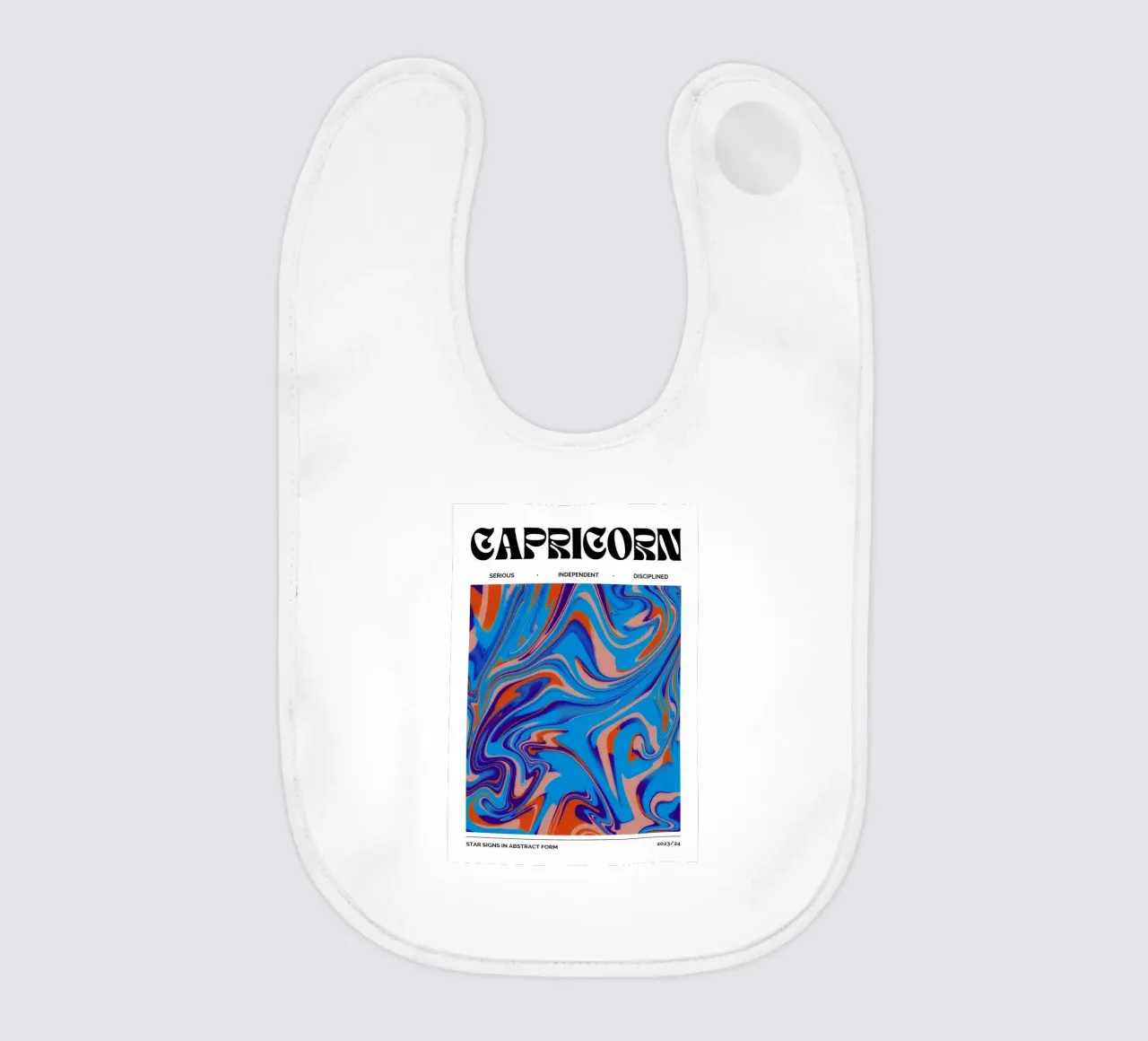 Capricorn Abstract - Bold Psychedelic Zodiac Print baby bib by NorwesClub