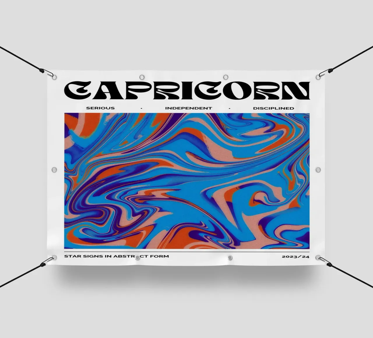 Steenbok abstract - Vetgedrukte psychedelische sterrenbeeld print pvc-zeil van NorwesClub
