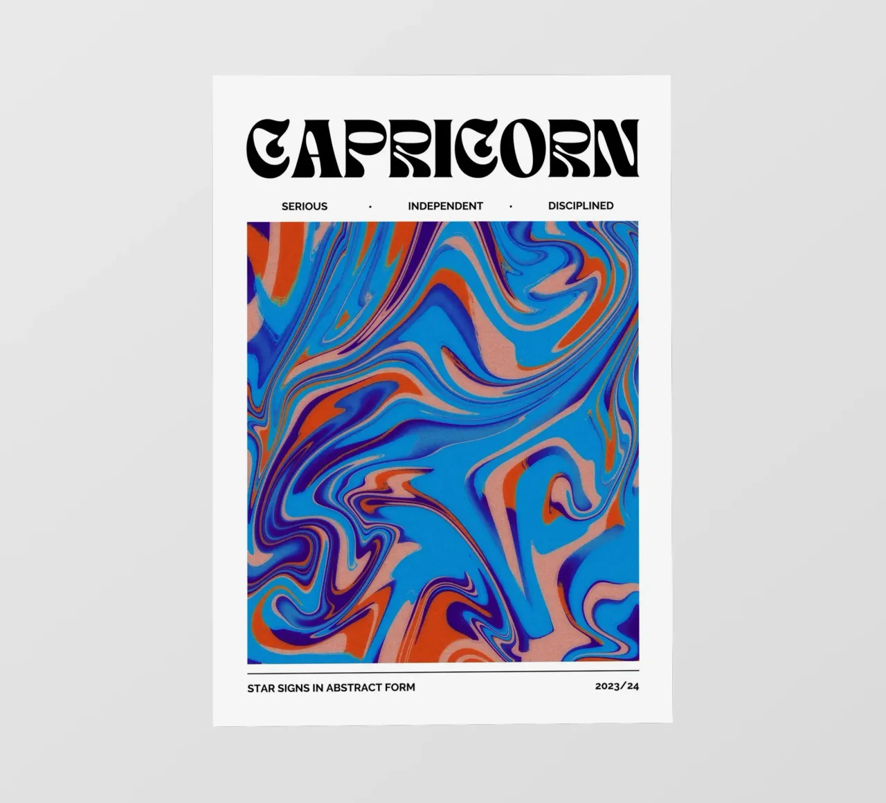 Steenbok abstract - Vetgedrukte psychedelische sterrenbeeld print pvc-zeil van NorwesClub