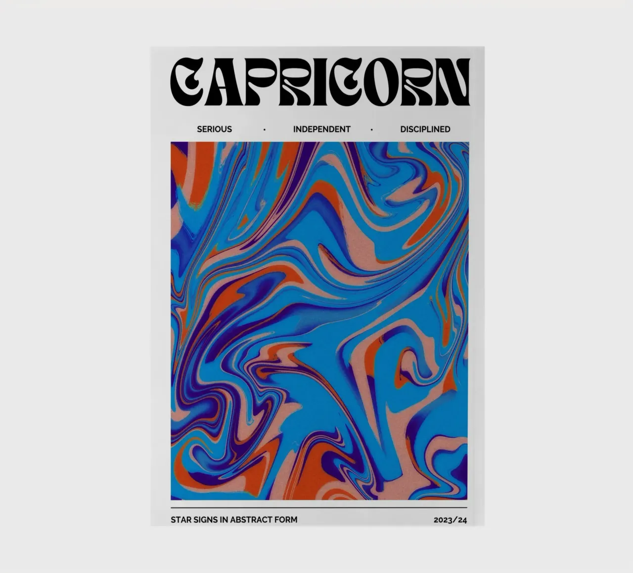 Capricorn Abstract - Bold Psychedelic Zodiac Print notebook by NorwesClub