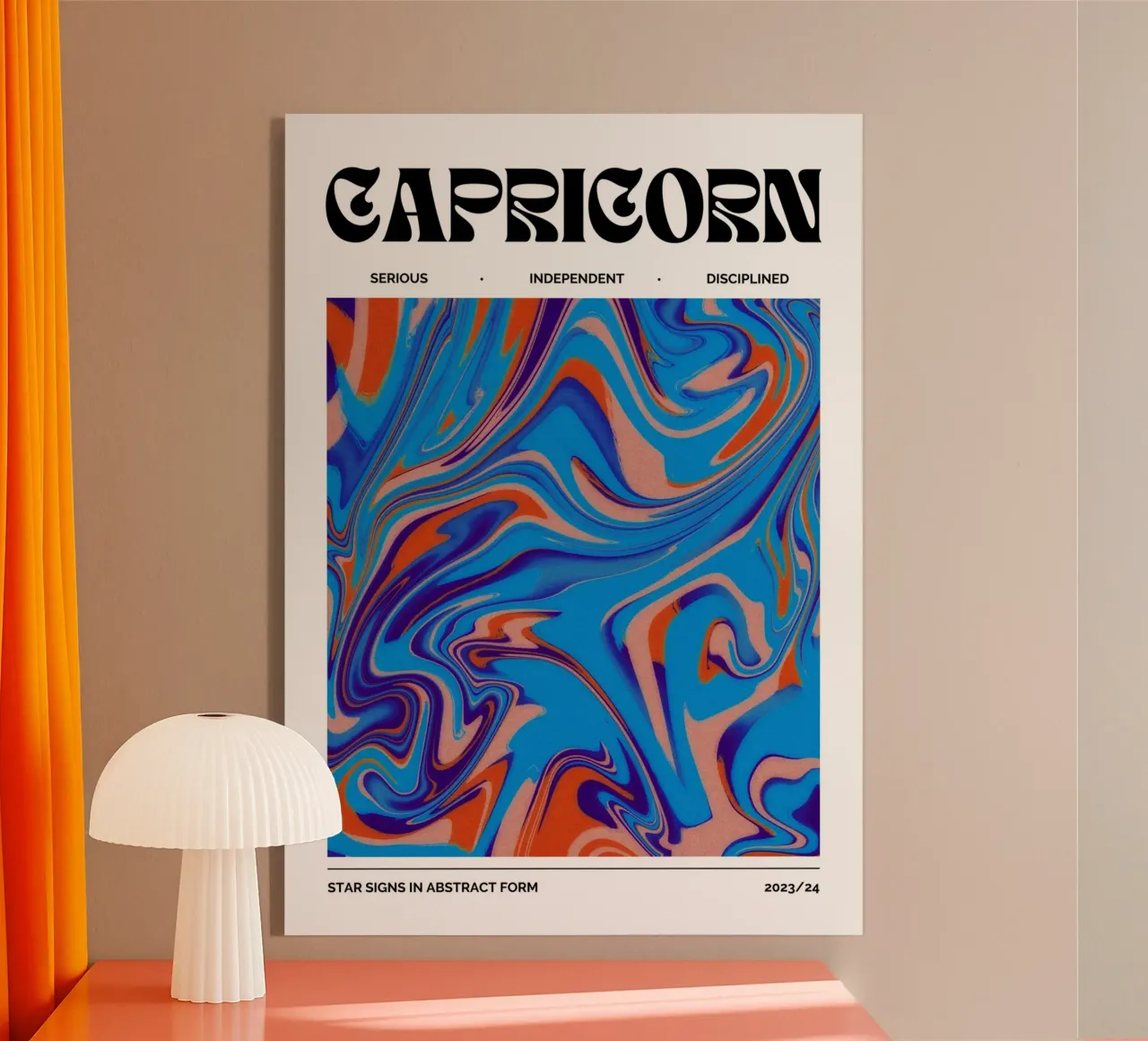 Capricorn Abstract - Bold Psychedelic Zodiac Print acrylic glass by NorwesClub
