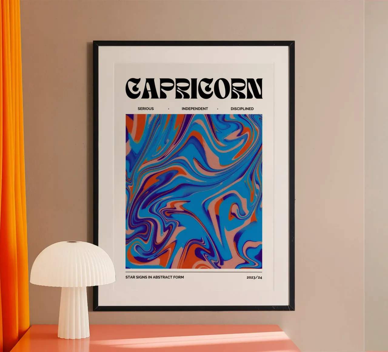 Capricorn Abstract - Bold Psychedelic Zodiac Print hahnemühle by NorwesClub
