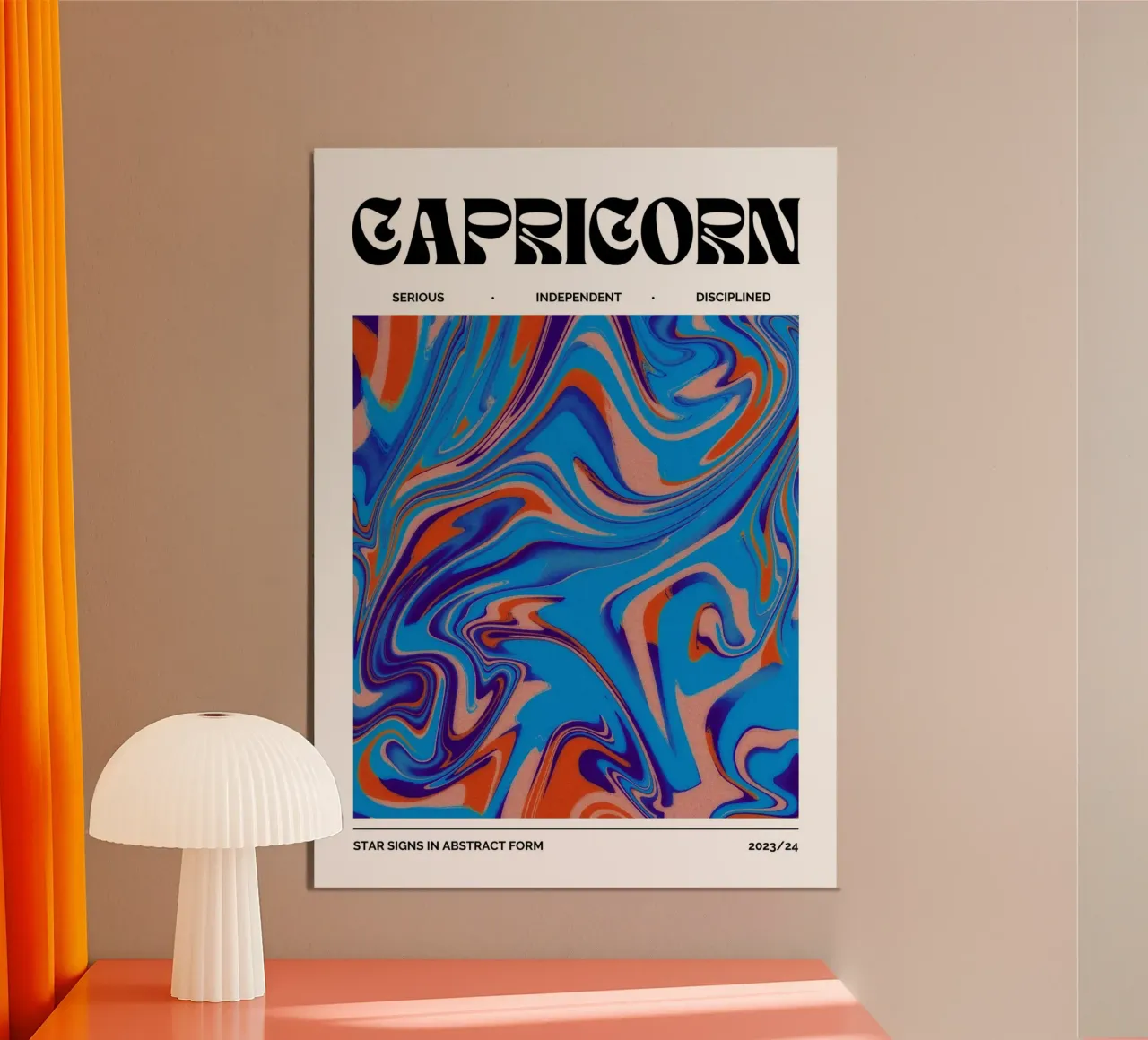 Capricorn Abstract - Bold Psychedelic Zodiac Print hahnemühle by NorwesClub