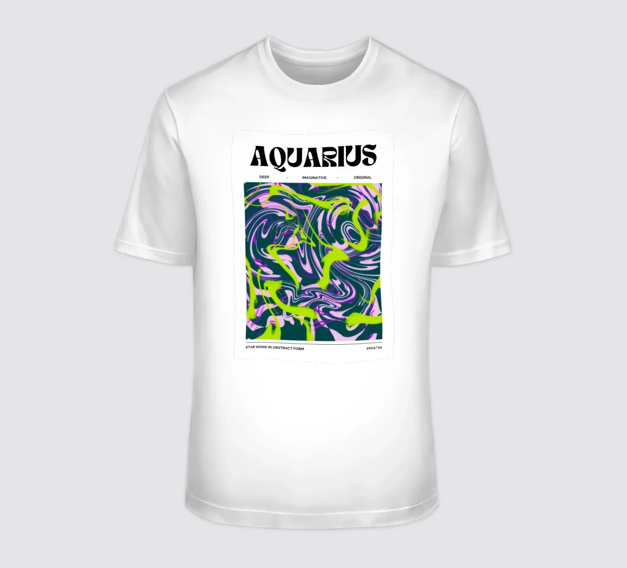 Wassermann Abstrakt - Electric Psychedelic Zodiac Druck T-Shirt von NorwesClub