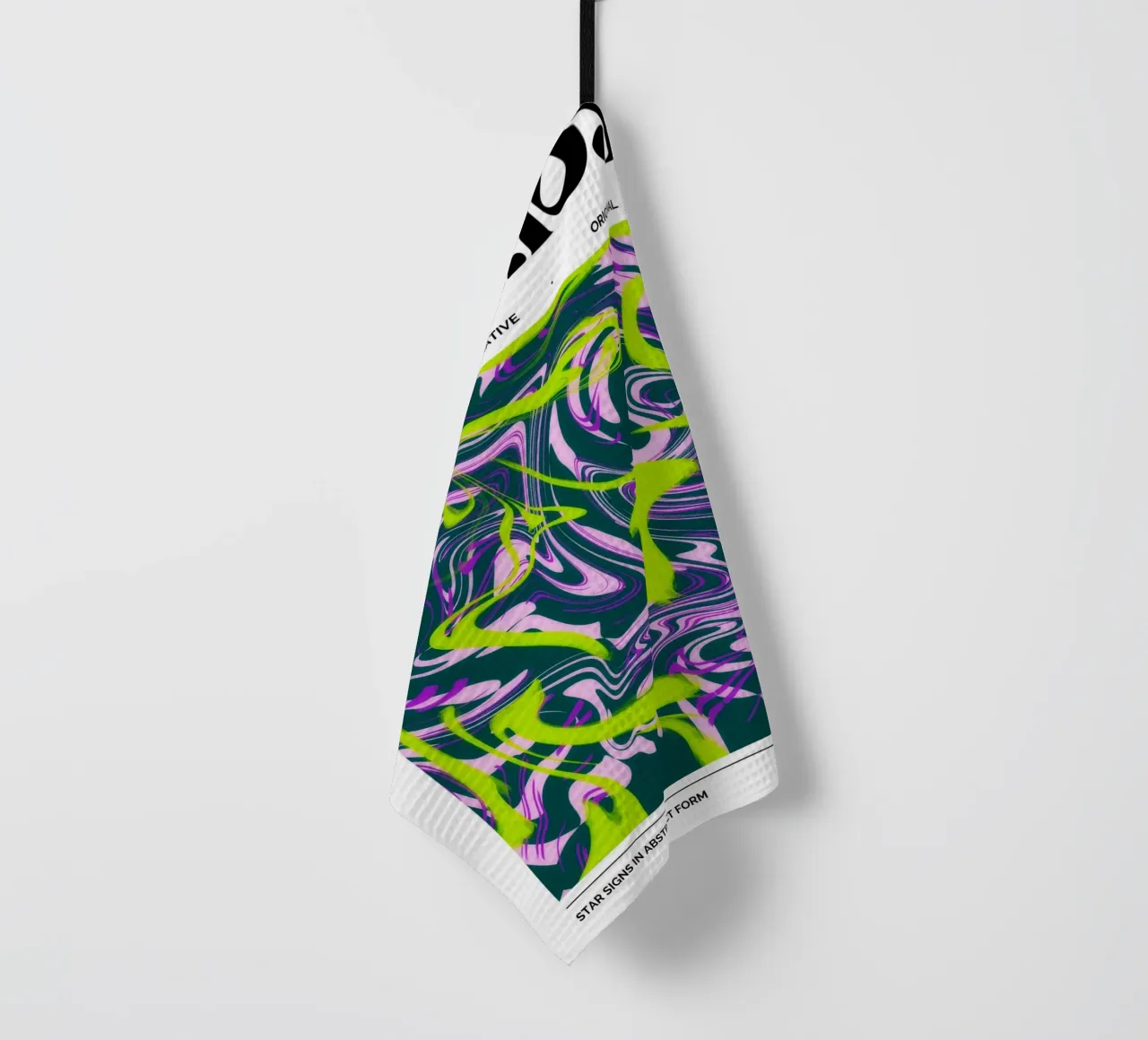 Aquarius Abstract - Electric Psychedelic Zodiac Print torchon de NorwesClub