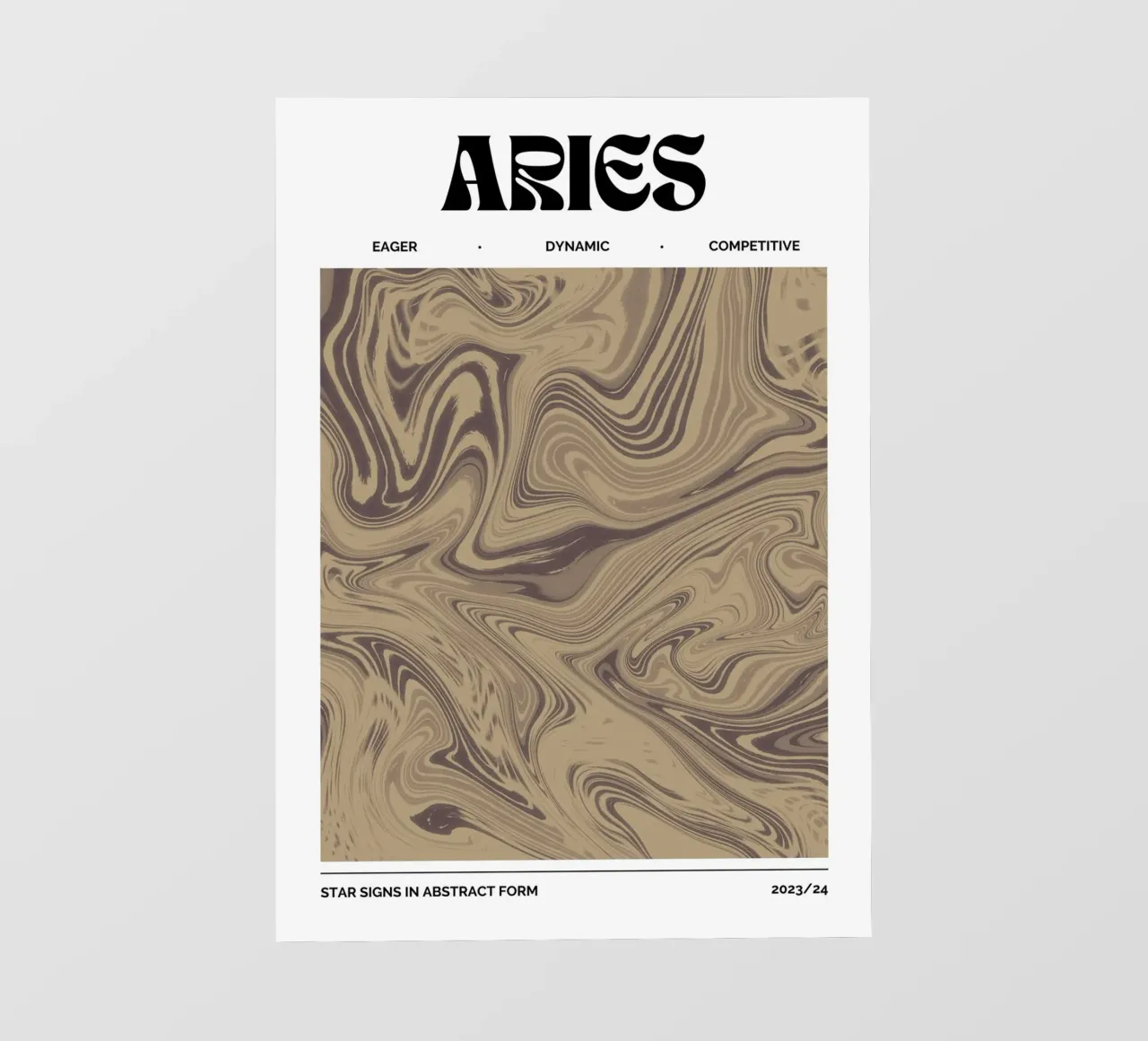 Aries Abstract - Earthy Swirl Zodiac Print photo wallpaper by NorwesClub