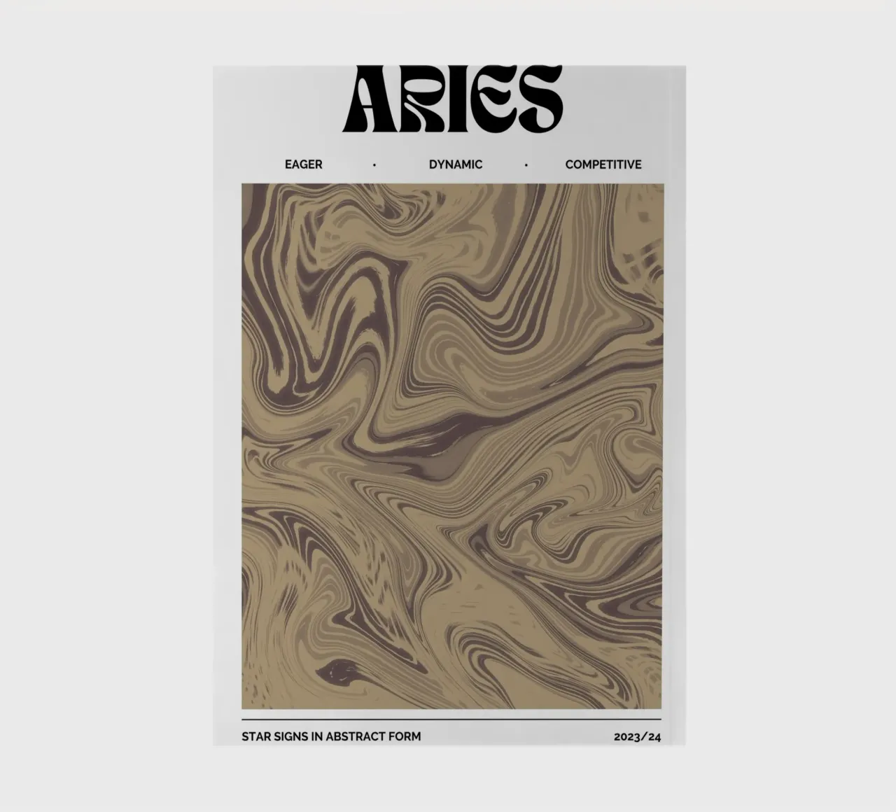 Aries Abstract - Earthy Swirl Zodiac Print notebook by NorwesClub