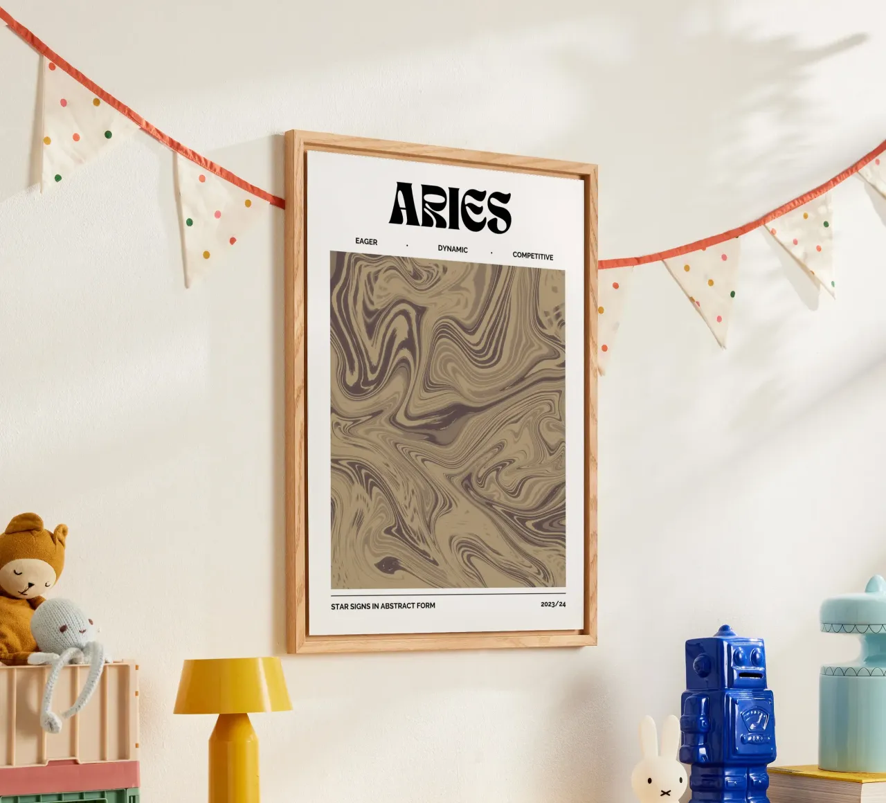 Aries Abstract - Earthy Swirl Zodiac Print acrylic glass by NorwesClub