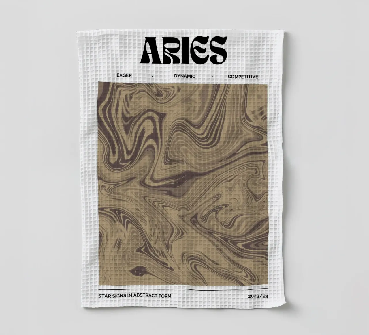 Ram Abstract - Aardse werveling Zodiac Print theedoek van NorwesClub
