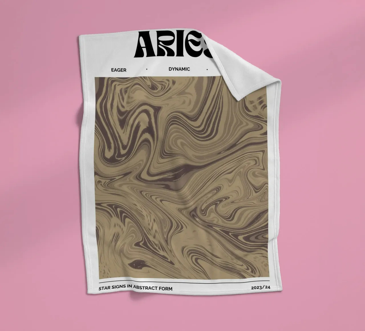 Ram Abstract - Aardse werveling Zodiac Print fleecedeken van NorwesClub