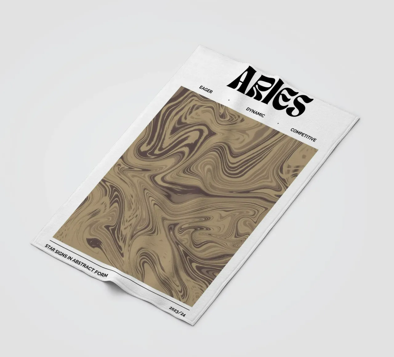 Ram Abstract - Aardse werveling Zodiac Print fleecedeken van NorwesClub