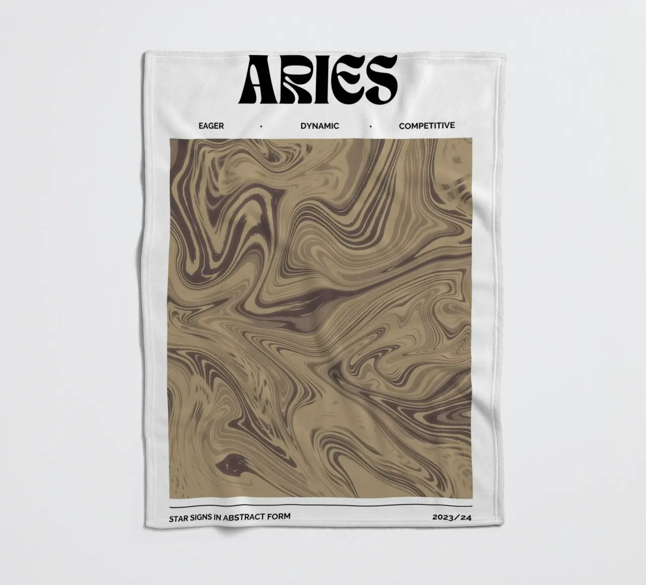 Ram Abstract - Aardse werveling Zodiac Print fleecedeken van NorwesClub