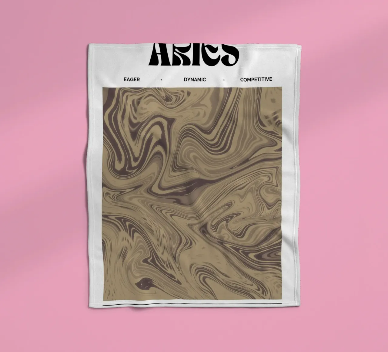 Ram Abstract - Aardse werveling Zodiac Print fleecedeken van NorwesClub