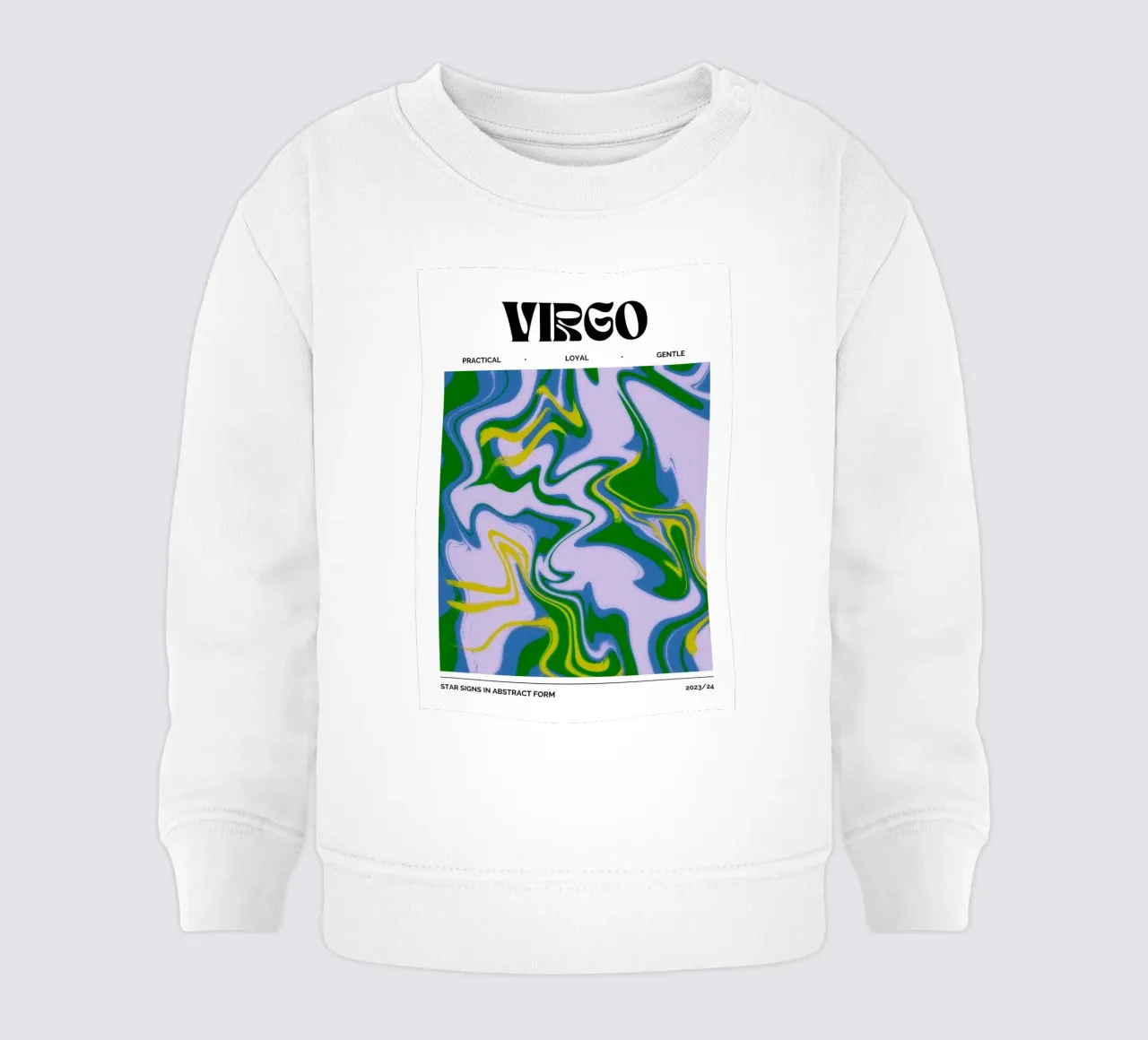 Virgo Abstract - Calm Psychedelic Zodiac Print baby sweatshirt by NorwesClub