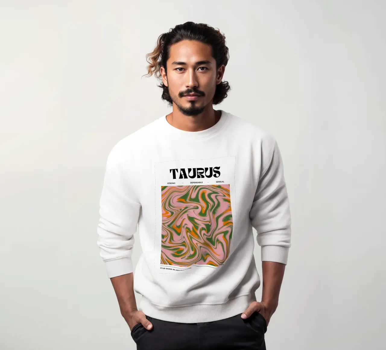 Taurus Abstract - Earthy Psychedelic Zodiac Print (en anglais) sweat de NorwesClub