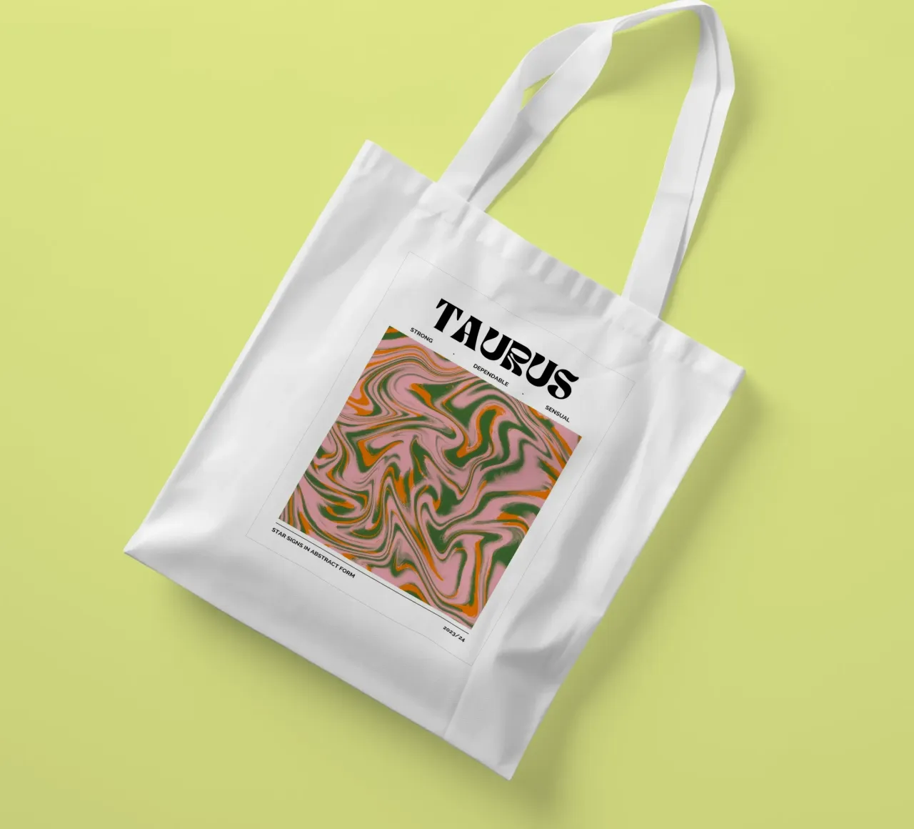 Taurus Abstrakt - Erdige Psychedelic Zodiac Druck Jutebeutel von NorwesClub