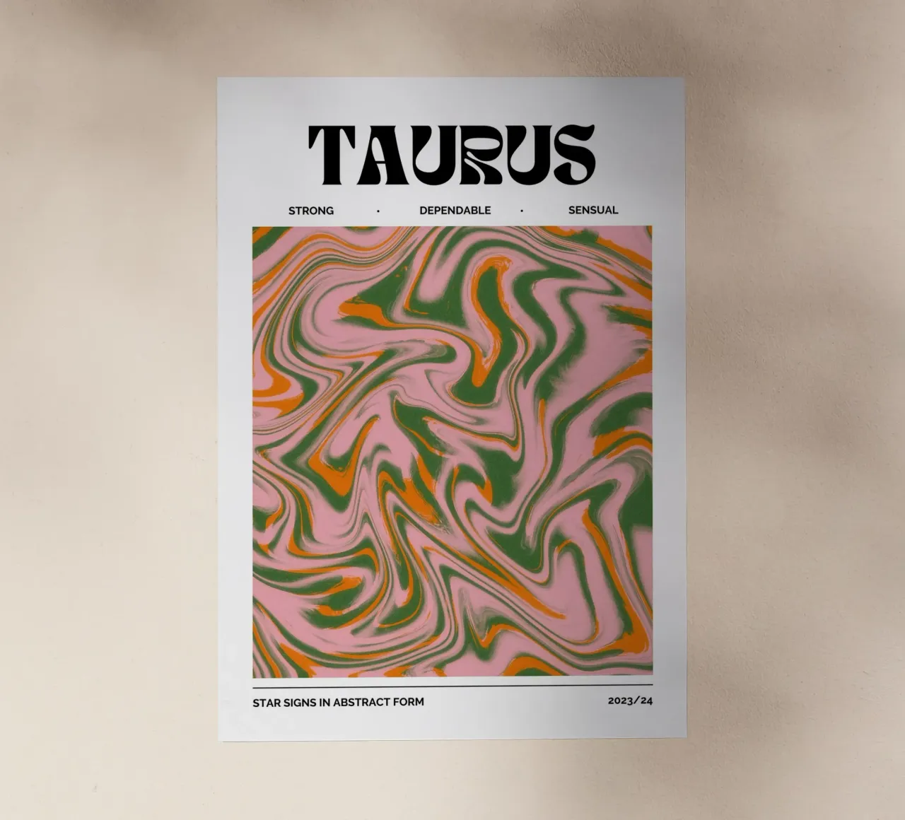 Taurus Abstract - Earthy Psychedelic Zodiac Print backlit film by NorwesClub