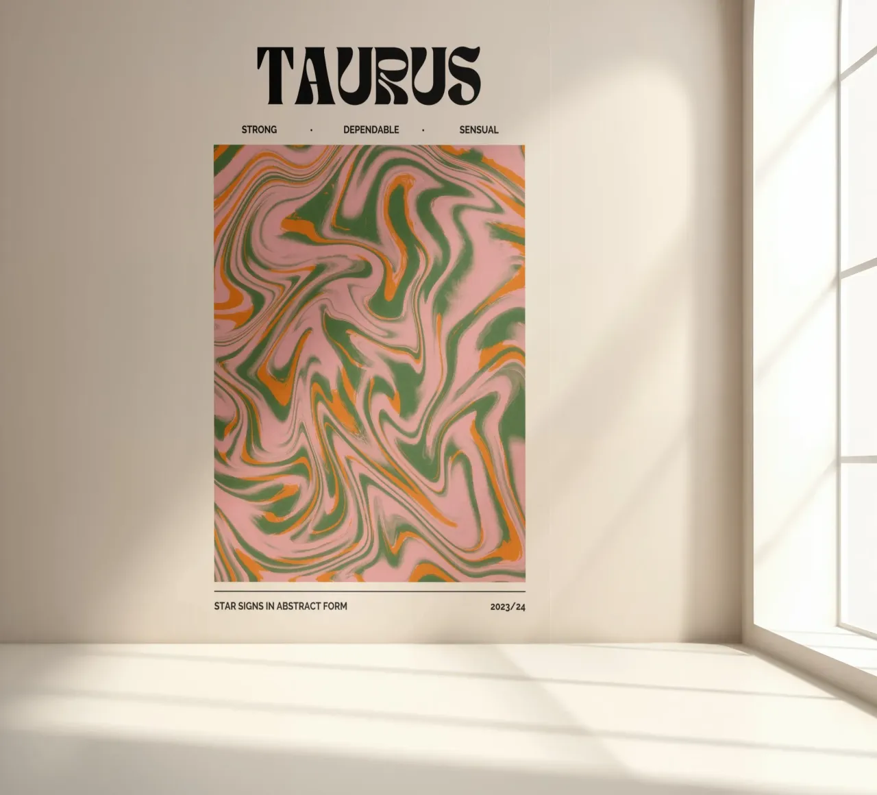 Taurus Abstrakt - Erdige Psychedelic Zodiac Druck Fototapete von NorwesClub
