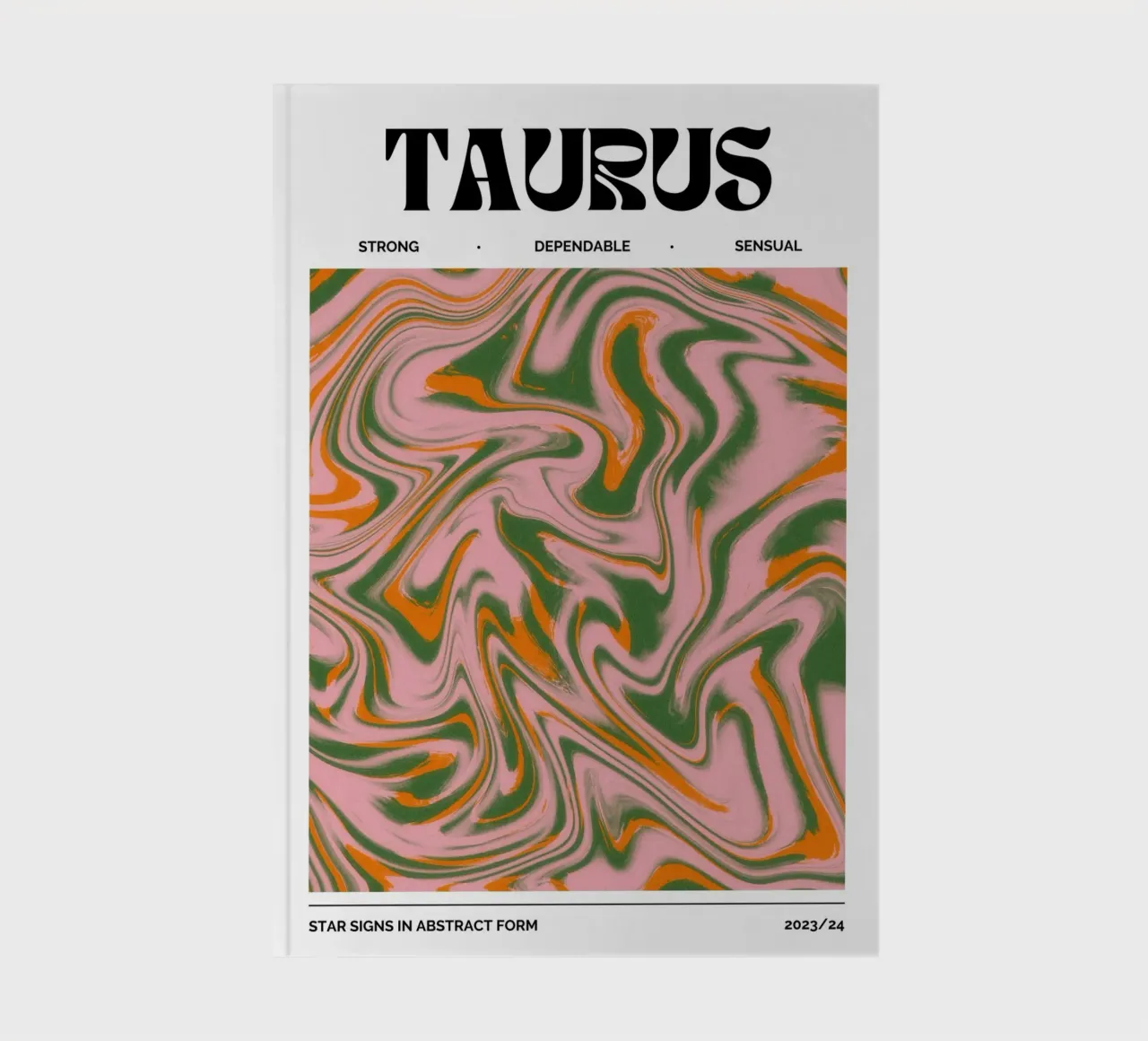 Taurus Abstract - Earthy Psychedelic Zodiac Print notebook by NorwesClub