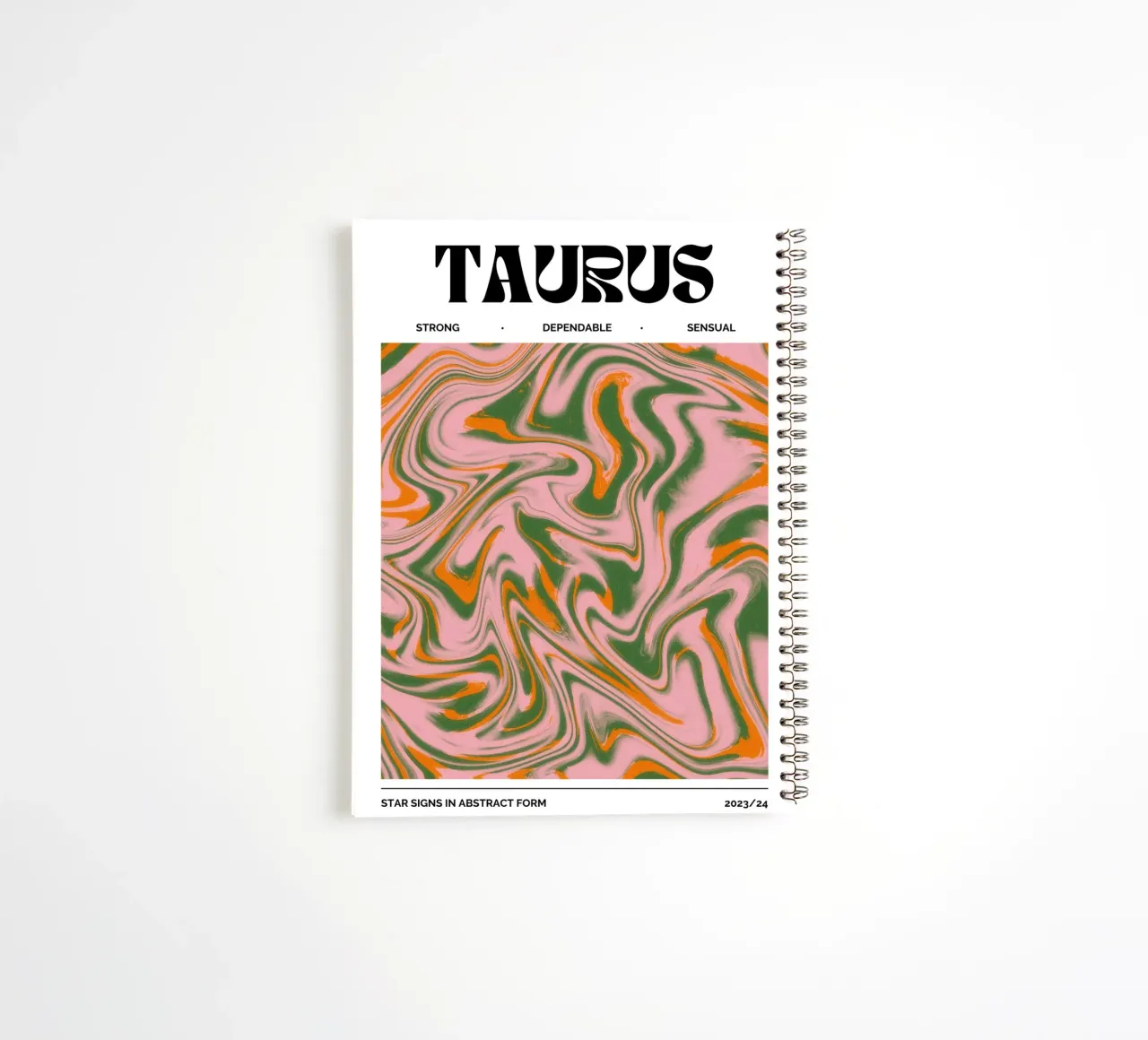 Taurus Abstract - Earthy Psychedelic Zodiac Print spiral notebook by NorwesClub