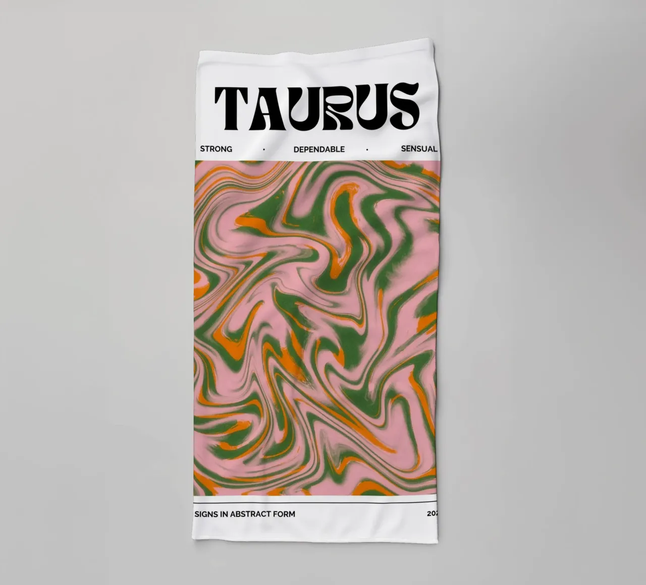 Taurus Abstract - Earthy Psychedelic Zodiac Print towel by NorwesClub