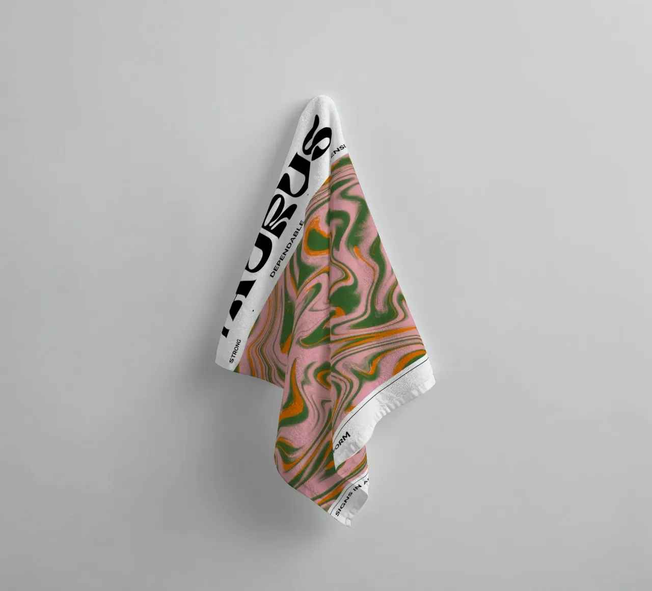 Taurus Abstract - Earthy Psychedelic Zodiac Print towel by NorwesClub