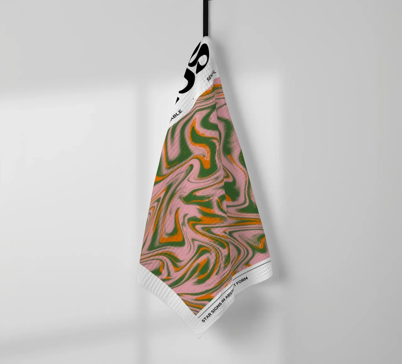 Taurus Abstract - Earthy Psychedelic Zodiac Print (en anglais) torchon de NorwesClub
