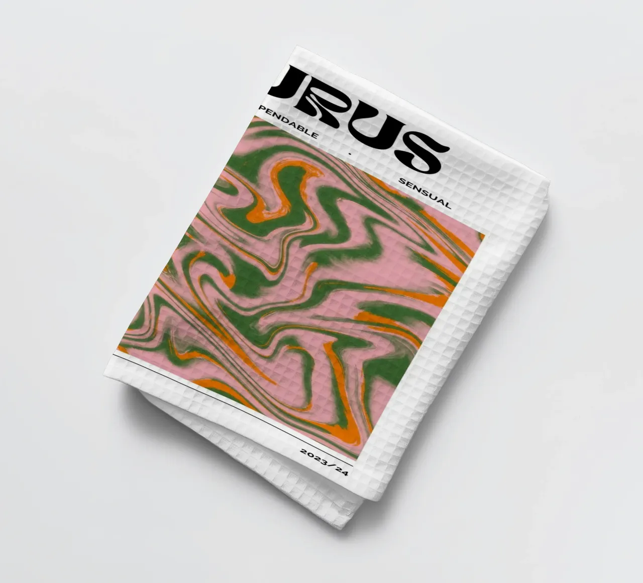 Taurus Abstract - Earthy Psychedelic Zodiac Print (en anglais) torchon de NorwesClub