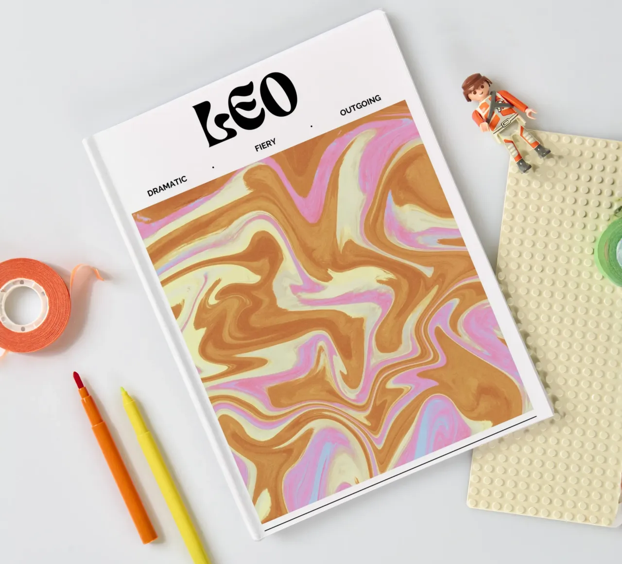 Leo Abstract - Fiery Psychedelic Zodiac Print notebook by NorwesClub