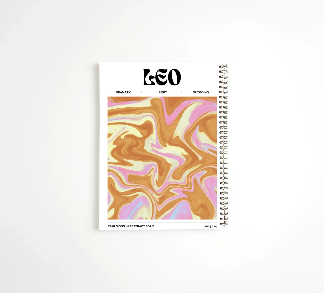Leo Abstract - Fiery Psychedelic Zodiac Print spiral notebook by NorwesClub