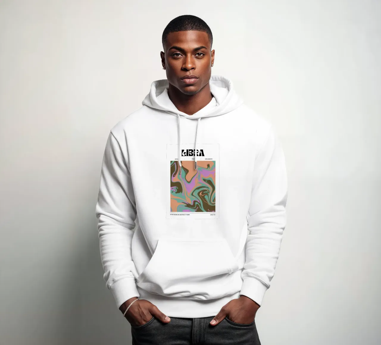 Libra Abstract - Harmonious Psychedelic Zodiac Print (en anglais) sweat à capuche de NorwesClub