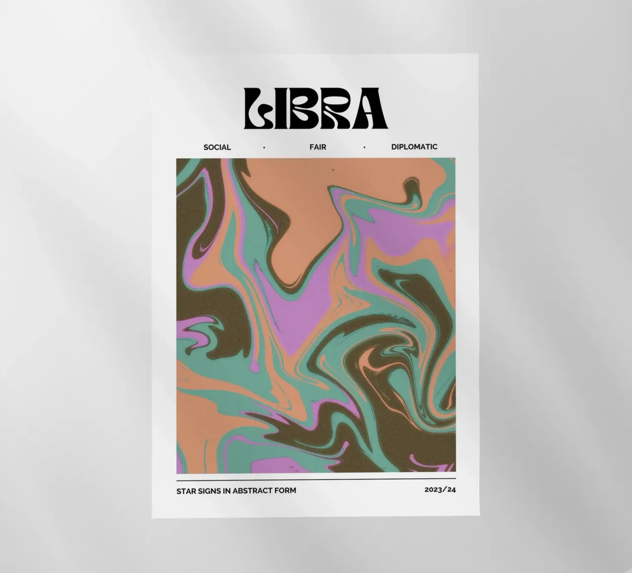 Libra Abstract - Harmonious Psychedelic Zodiac Print backlit film by NorwesClub