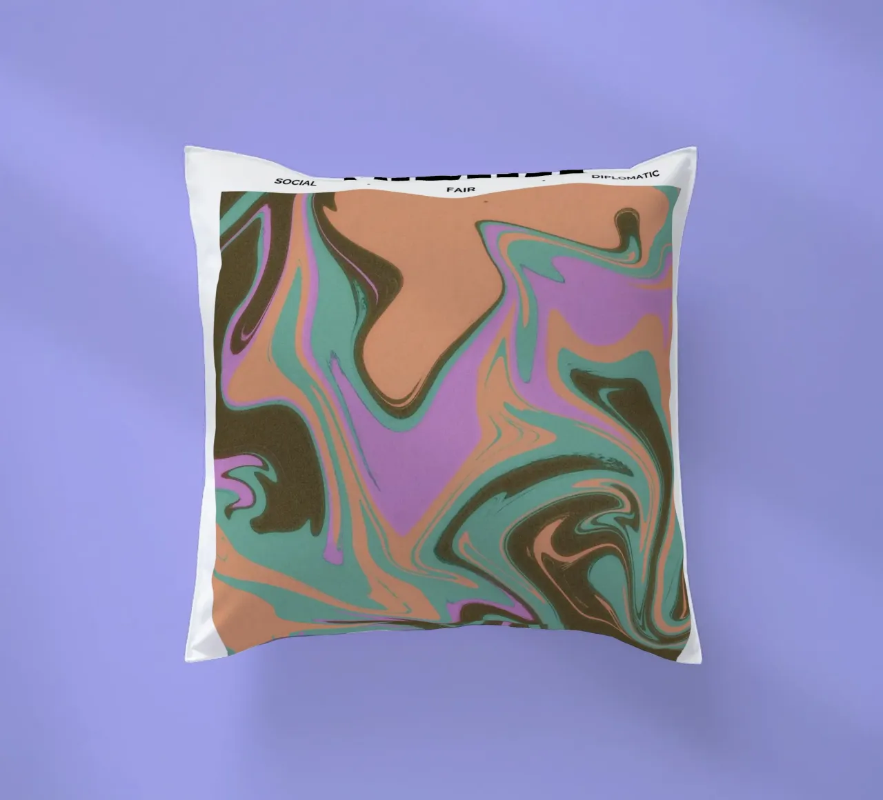 Libra Abstract - Harmonious Psychedelic Zodiac Print decorative cushion by NorwesClub