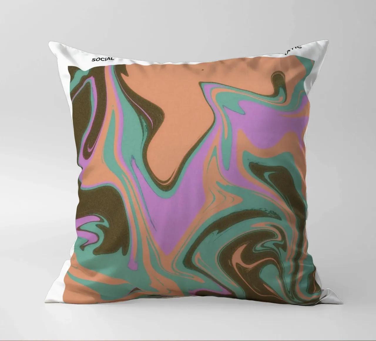Libra Abstract - Harmonious Psychedelic Zodiac Print decorative cushion by NorwesClub