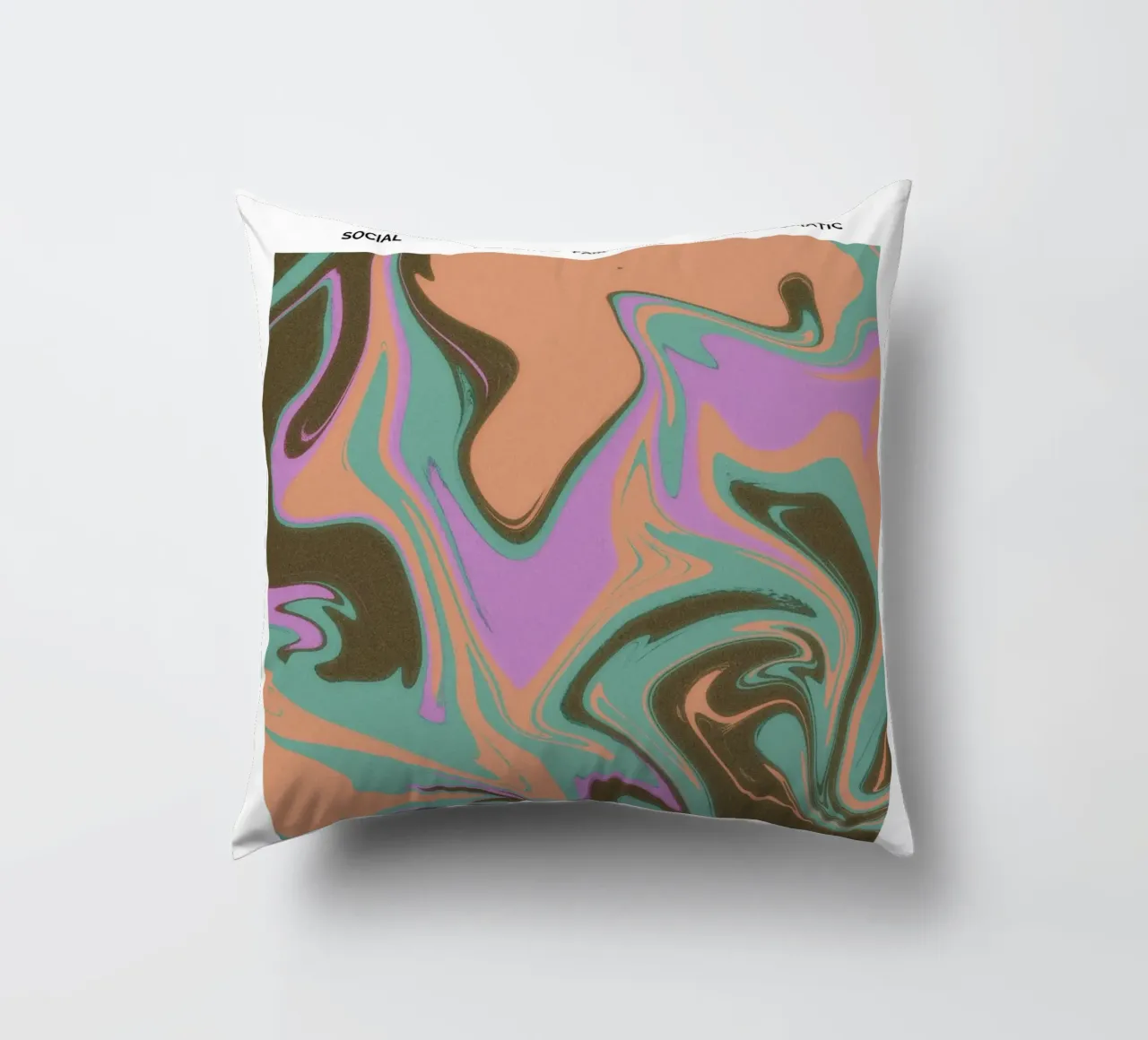 Libra Abstract - Harmonious Psychedelic Zodiac Print decorative cushion by NorwesClub